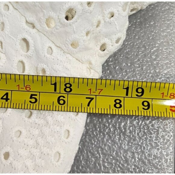 Banana Republic Womens‎ 10 Eyelet Fit & Flare Cream Dress - Picture 11 of 16